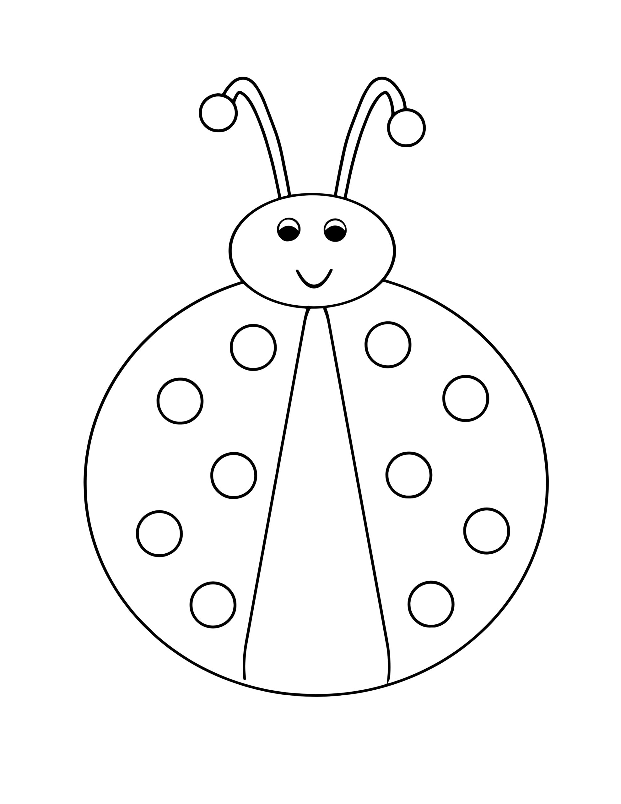 Ladybug in Spring Coloring Page Free Printable