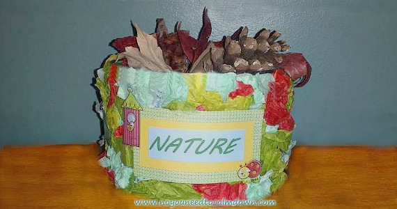 Kids love rock collecting, and can't seem to pass up a leaf or pinecone either! These things can start to make a mess in your house. Catch them at the door for a beautiful display in this DIY nature container!