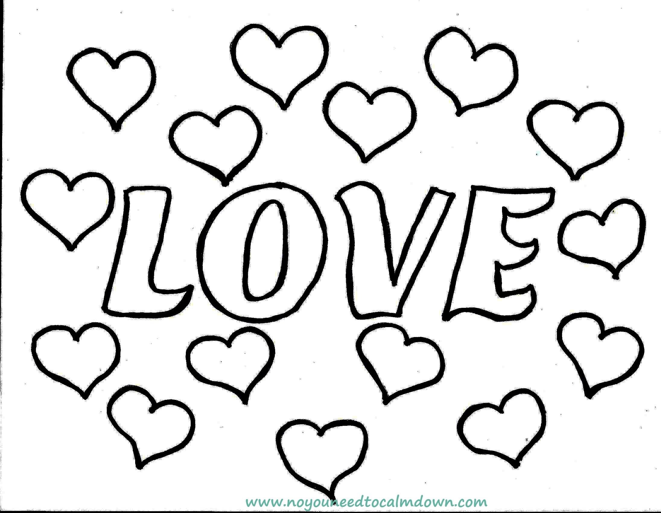 "LOVE" Valentine's Day Coloring Page No, YOU Need To Calm Down!