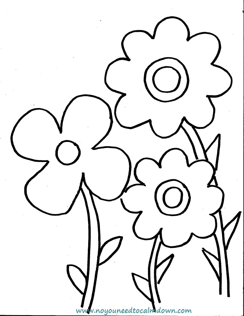 Spring Flowers Coloring Page for Kids - Free Printable ...