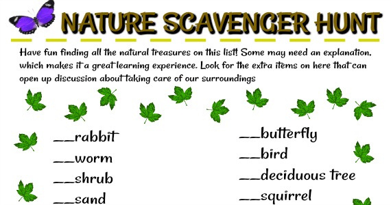 Nature Scavenger Hunt - Free Printable!