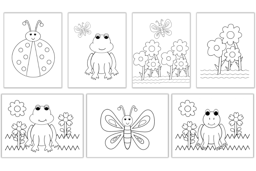 Spring Coloring Pages for Kids free download