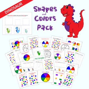 Dinosaur Shapes and Colors Pack