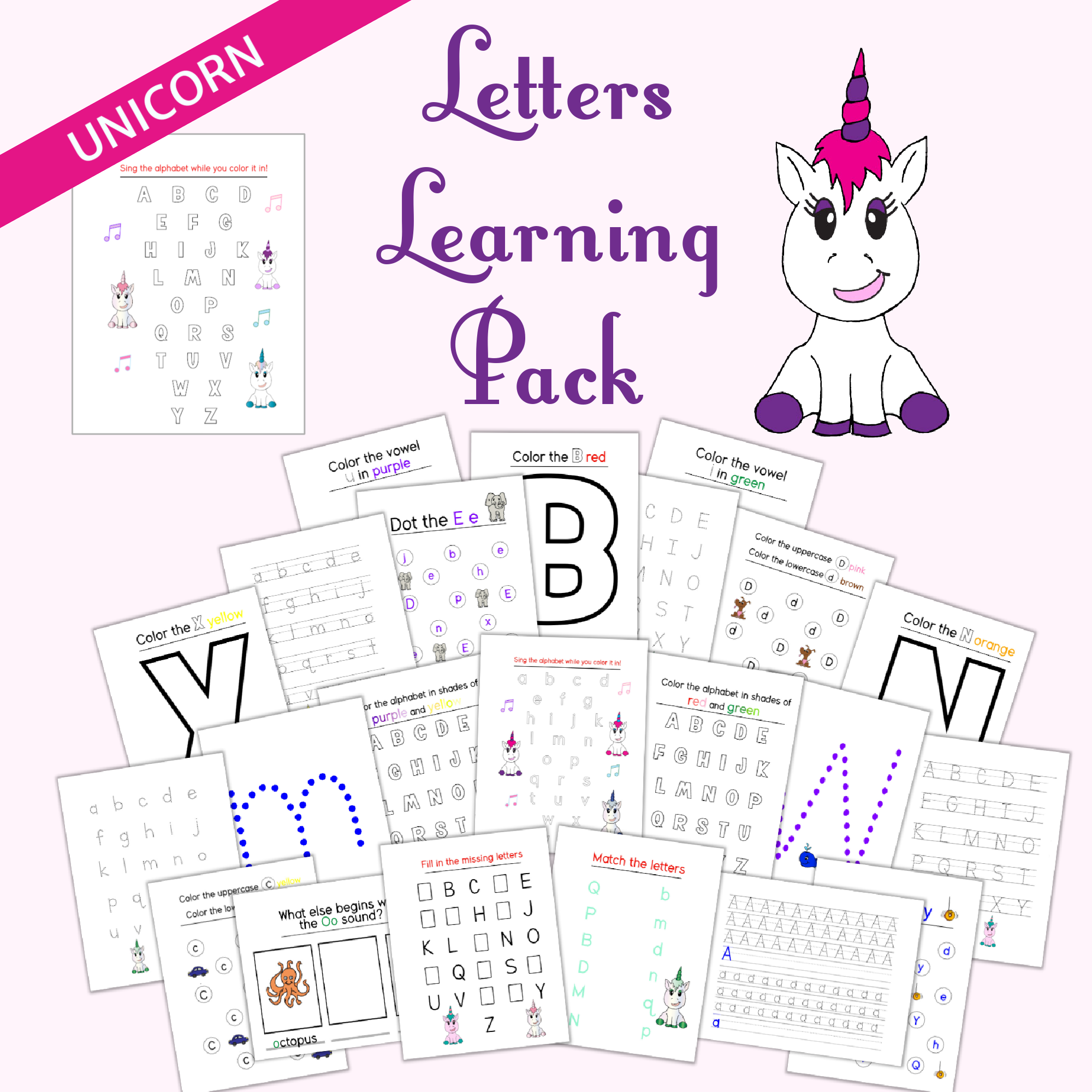 Unicorn Letter Learning Pack