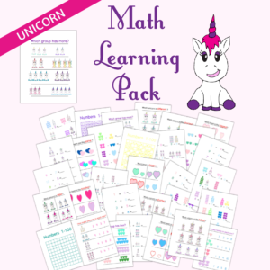 Unicorn Math Worksheet Pack