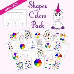 Unicorn Shapes and Colors Pack